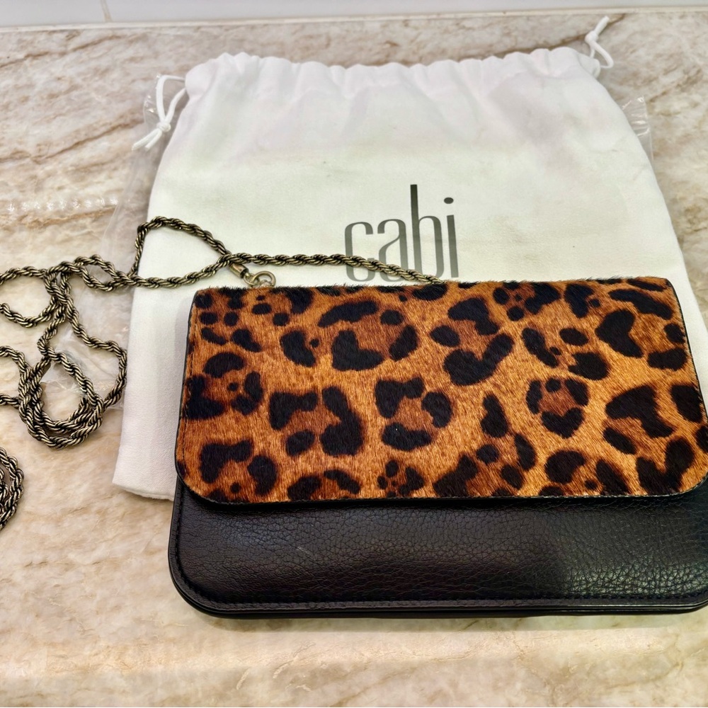 CAbi Leopard and Black Crossbody Bag